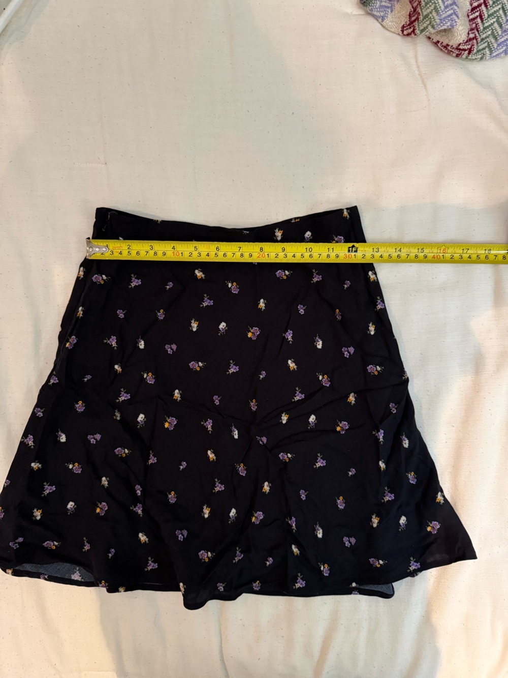 Black Floral Mini Skirt - Lightweight Women's Skirt